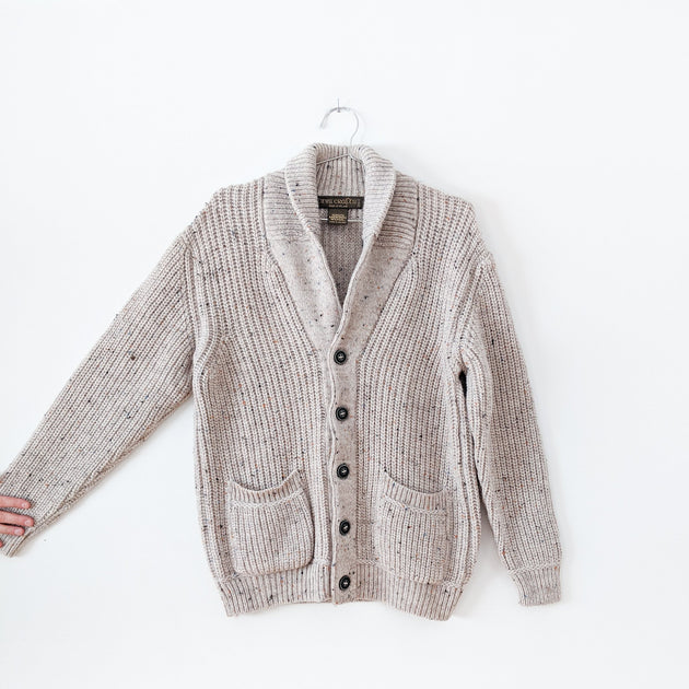 Merino Wool Inis Crafts Cardigan Sweater in Beige