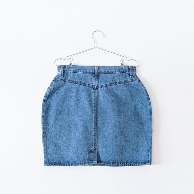 Vintage Northern Reflections Denim Skirt Made in Canada Fold and Fray