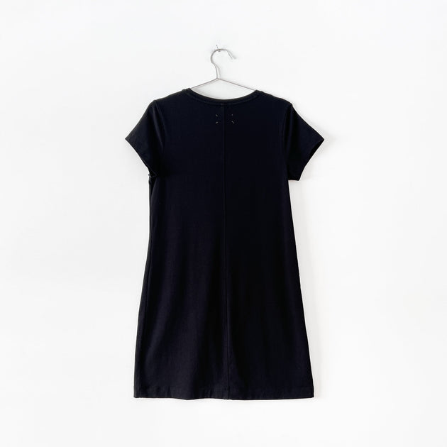 Cotton Modal Lou Grey T Shirt Dress in Black