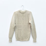 Vintage St. Michael Wool Fisherman Aran Sweater in Cream, Long Sleeves, Crew Neck. St. Michael, 38”, Made in Britain