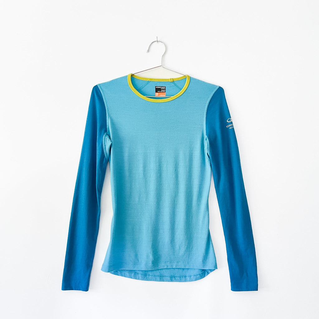 Merino Wool Icebreaker Bodyfit 200 Long Sleeve Shirt in Blue