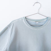 Close-up of Vintage Northern Reflections Crewneck Sweatshirt in Light Mint/Seafoam Green. Women's Petite Large, 100% Cotton.