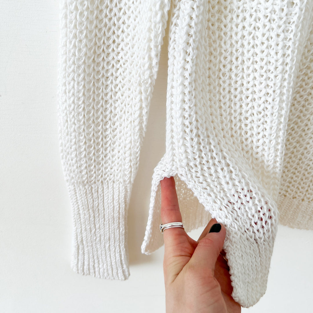 Loose knit white sweater best sale