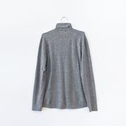 Icebreaker Grey Mock Neck Sweater. Mock Neck. Back View. Bodyfit 200, Merino Wool, Men’s Large. Fold and Fray in Canada.