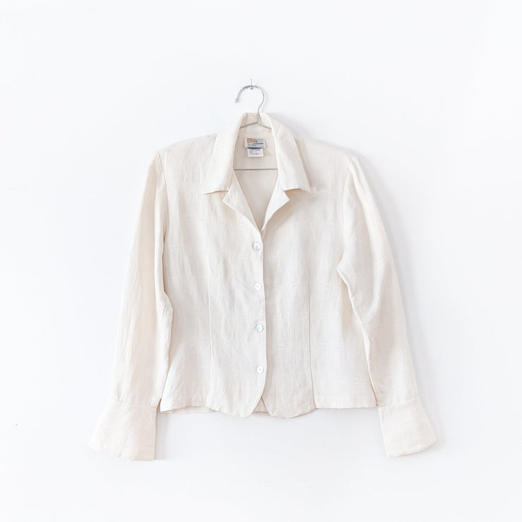 Vintage Silk Blazer in Cream Fold and Fray