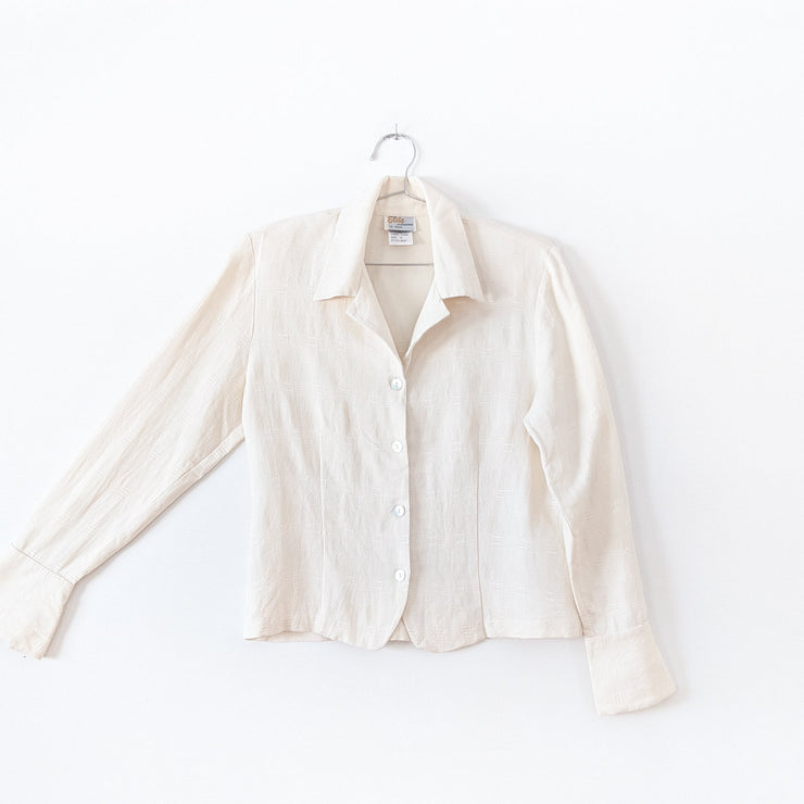 Cream silk blazer online