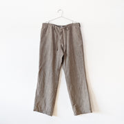 Light Brown/Beige Straight-Leg Linen Tristan Pant, Size 36 Men's. Drawstring, Beltloops and Side Pockets. Fold and Fray.