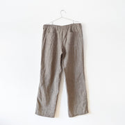 Light Brown/Beige Straight-Leg Linen Tristan Pant, Size 36 Men's. Beltloops and Back Patch Pockets. Fold and Fray.