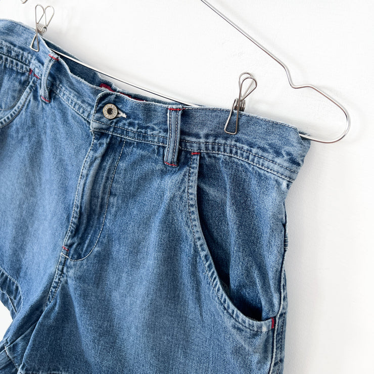 Vintage Y2K Blue Denim Shorts Old Navy Blue Fold and Fray