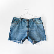 Levi’s Cut-off High-waisted Denim Shorts, Zipper Fly, Belt loops. Levi’s Signature Women’s Blue Jean Short.