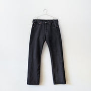 Black cotton Levi's 501 denim jeans, 32x32. Secondhand gender inclusive clothing online from Fold and Fray in Canada.