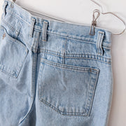 Pale Light Blue Vintage 90's Columbia Sportswear High Waisted Jean, Size 14. Denim Fabric and Back Yoke. Fold and Fray.
