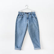 Light Blue Denim High-rise Vintage Bluenotes Jeanswear, Women’s Relaxed Marilyn Jean. Mom Jean, Cuffed Hem, Canada.