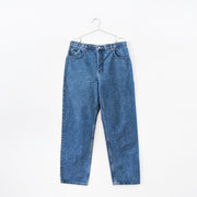 Vintage B.U.M. Equipment Blue Jeans. Solid Light-Medium Blue Wash, Tapered Leg. Women’s 18. Vintage Jeans Ontario, Canada.