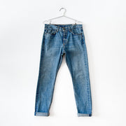 Rag & Bone Marilyn Jean in Huntington, Straight Leg with Rolled-up Selvedge Hem in Light Blue. Women’s 28 Made in U.S.A.