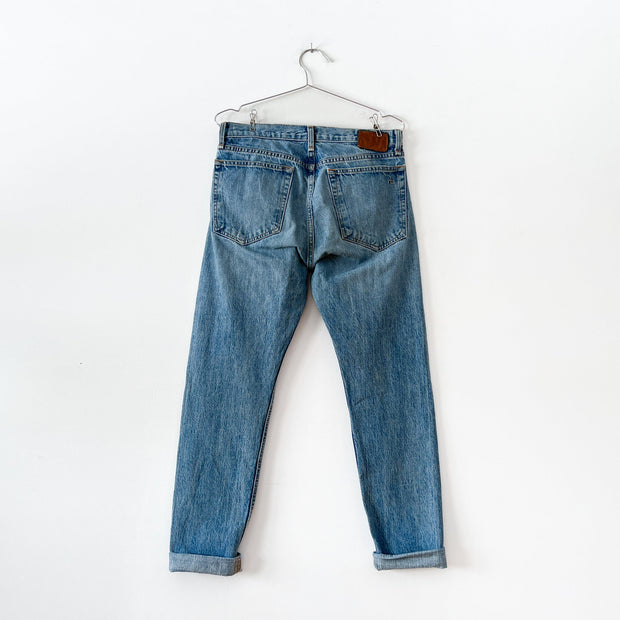 Rag & Bone Marilyn Jean in Huntington Light Blue, Women’s 28. Back of Jeans, Straight Leg with Two Back Pockets, Cuffed Hem.