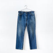 Vintage Levi’s 619 38X32 Jeans, Blue Denim, 1960/70 Levi’s Orange Tab. Blue Jeans, Fading at the Knees and Upper Thigh.