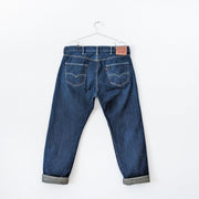 Men’s 38X32 Levi's 501 CT (Customized and Tapered Style 18173-0006) Dark Wash Blue Jean, Cuffed Hem. Back of Jeans Red Tag.