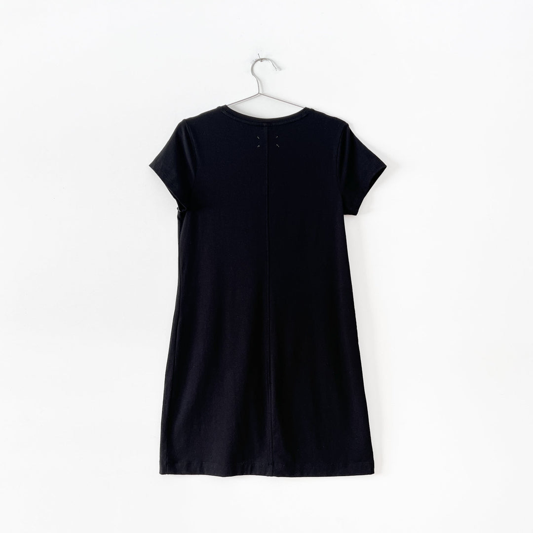 LOFT Lou Grey Soft Black T Shirt Dress Fold and Fray