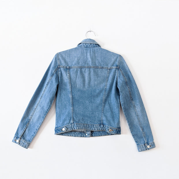 Distressed Blue Denim Jacket Zara Authentic Denim by TRF Fold and Fray