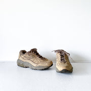 Saucony Grid Chunky Tan Leather Sneaker. Womens 7.5 Monochrome Brown Walking Shoe with Rubber Sole, Brown Laces. Canada.