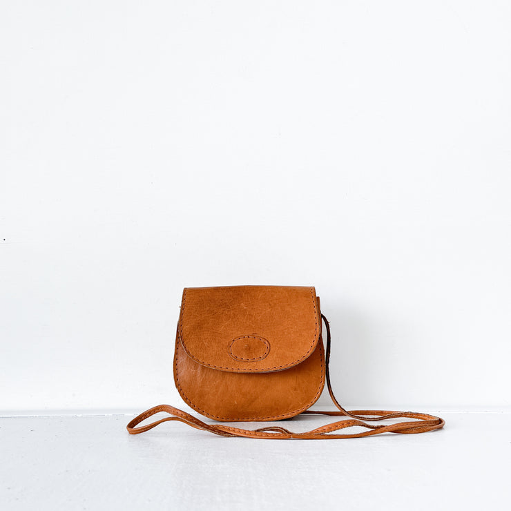 Brown Leather Saddle Bag Flap Small Purse Side Bags | Baginning