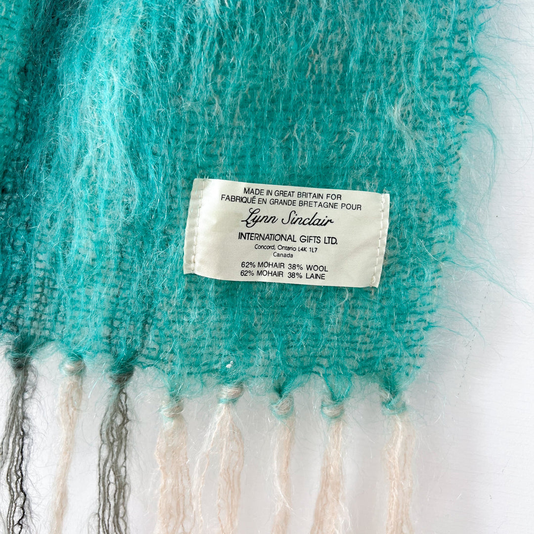 Vintage Mohair & Wool Turquoise Scarf | Fold and Fray Canada