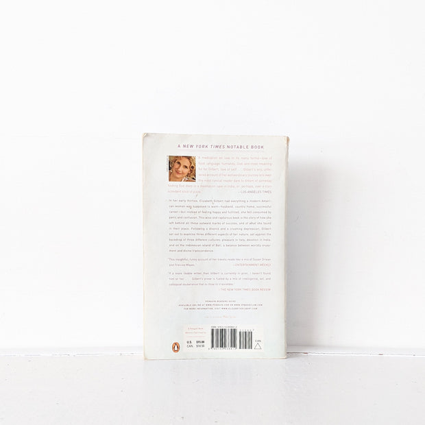 Back Cover of Paperback Used Book Eat Pray Love: One Woman's Search for Everything Across Italy, India and Indonesia by Elizabeth Gilbert