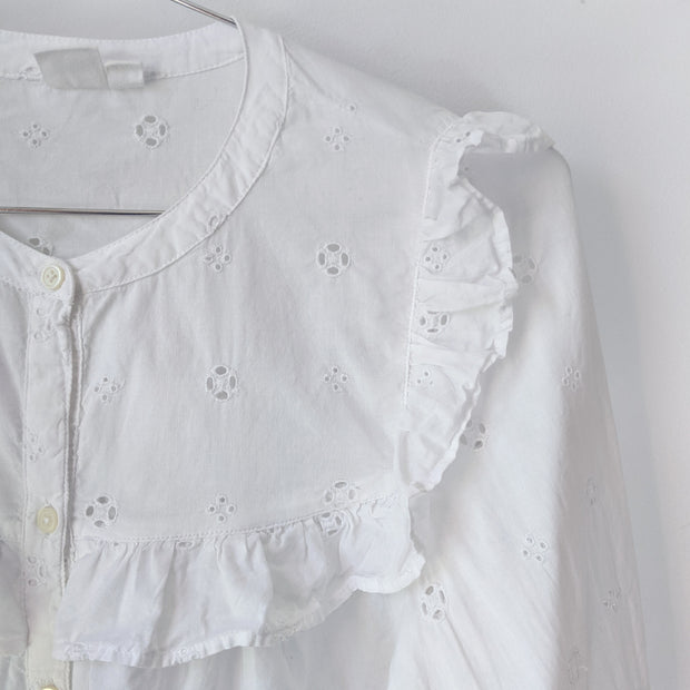 White GAP Victorian Eyelet Button-up Shirt in Optic White 